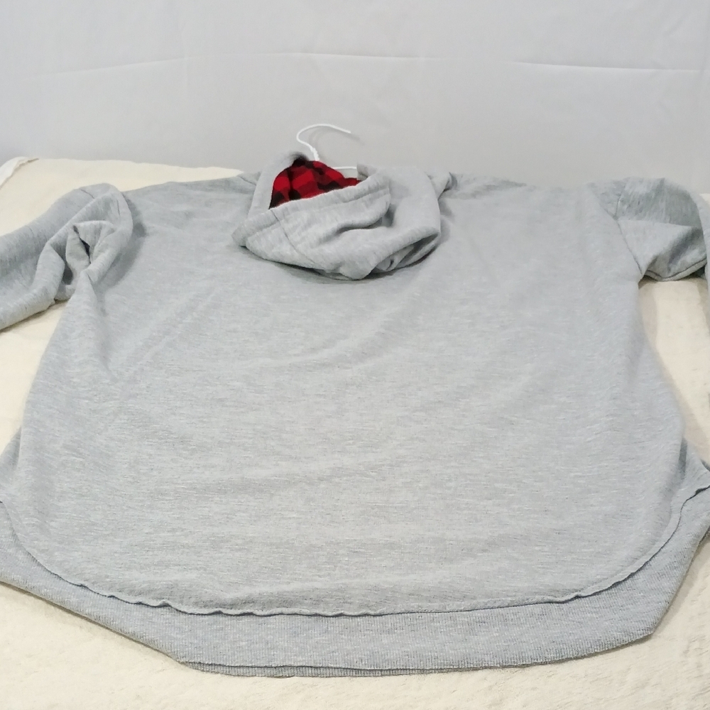 Maurices , Gray Hoodie with Red Plaid Bear - Picture 8 of 8